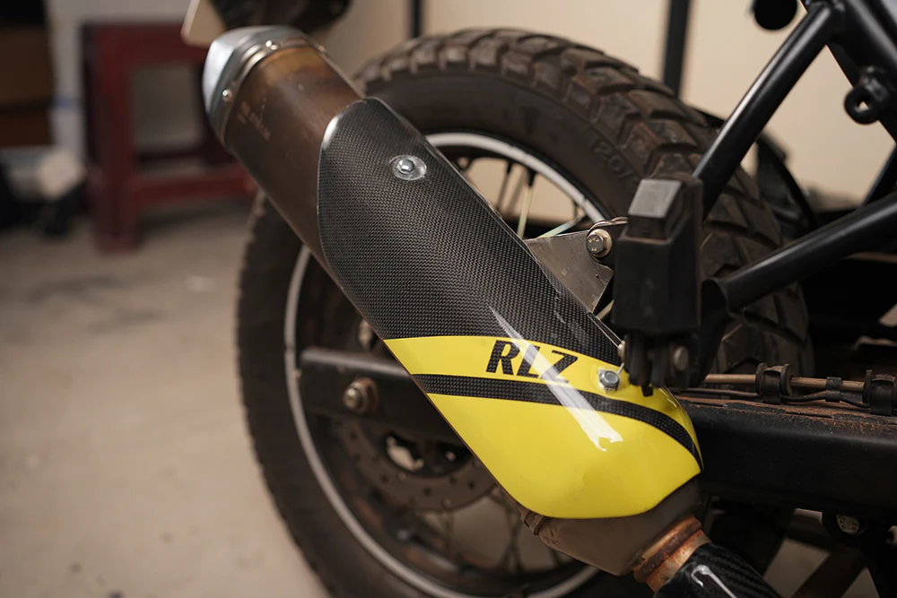 RLZ MOTORSPORT Carbon Fiber Exhaust Guard for Royal Enfield Himalayan