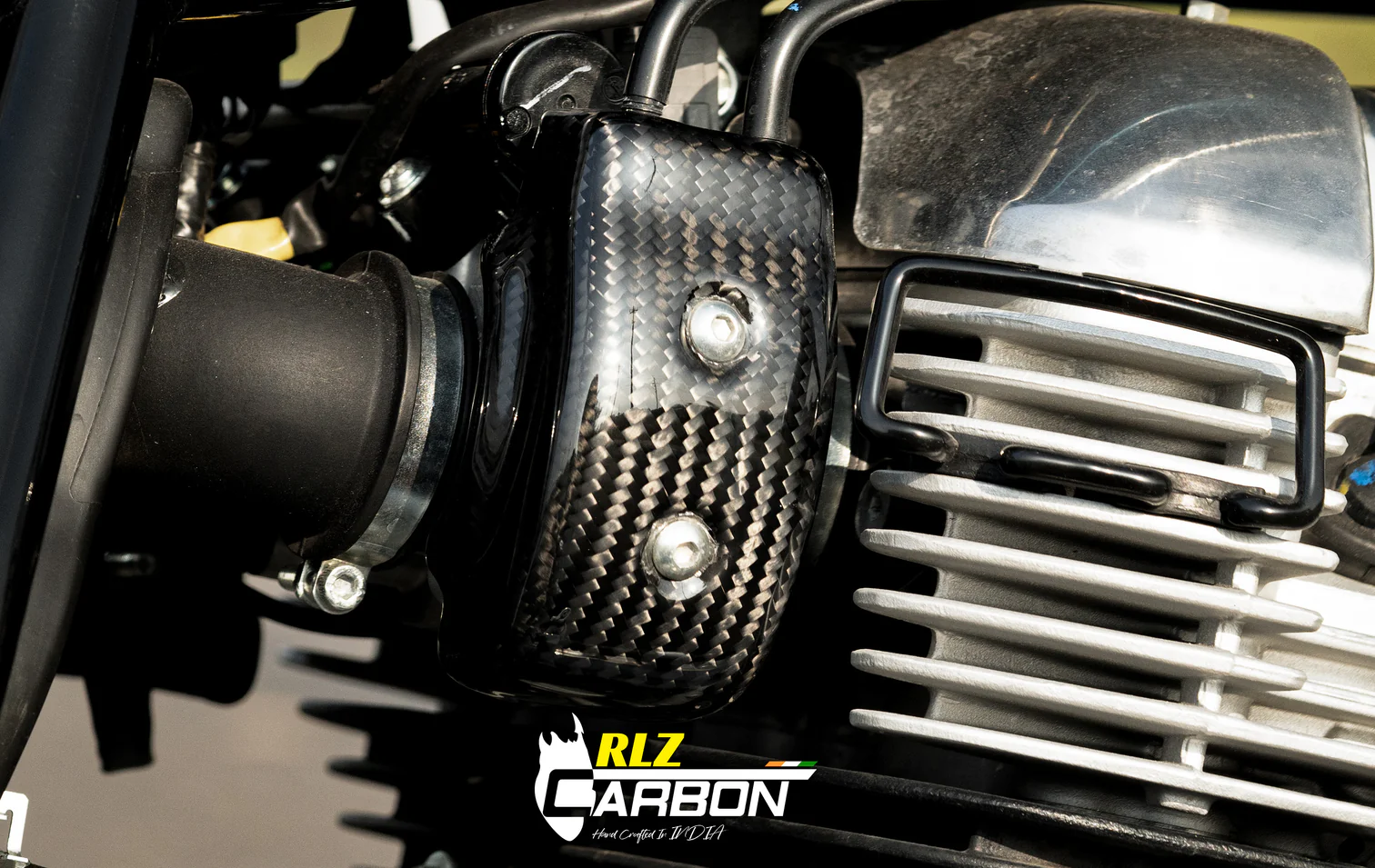 RLZ MOTORSPORT Carbon Fiber Manifold Covers for Royal Enfield Interceptor 650