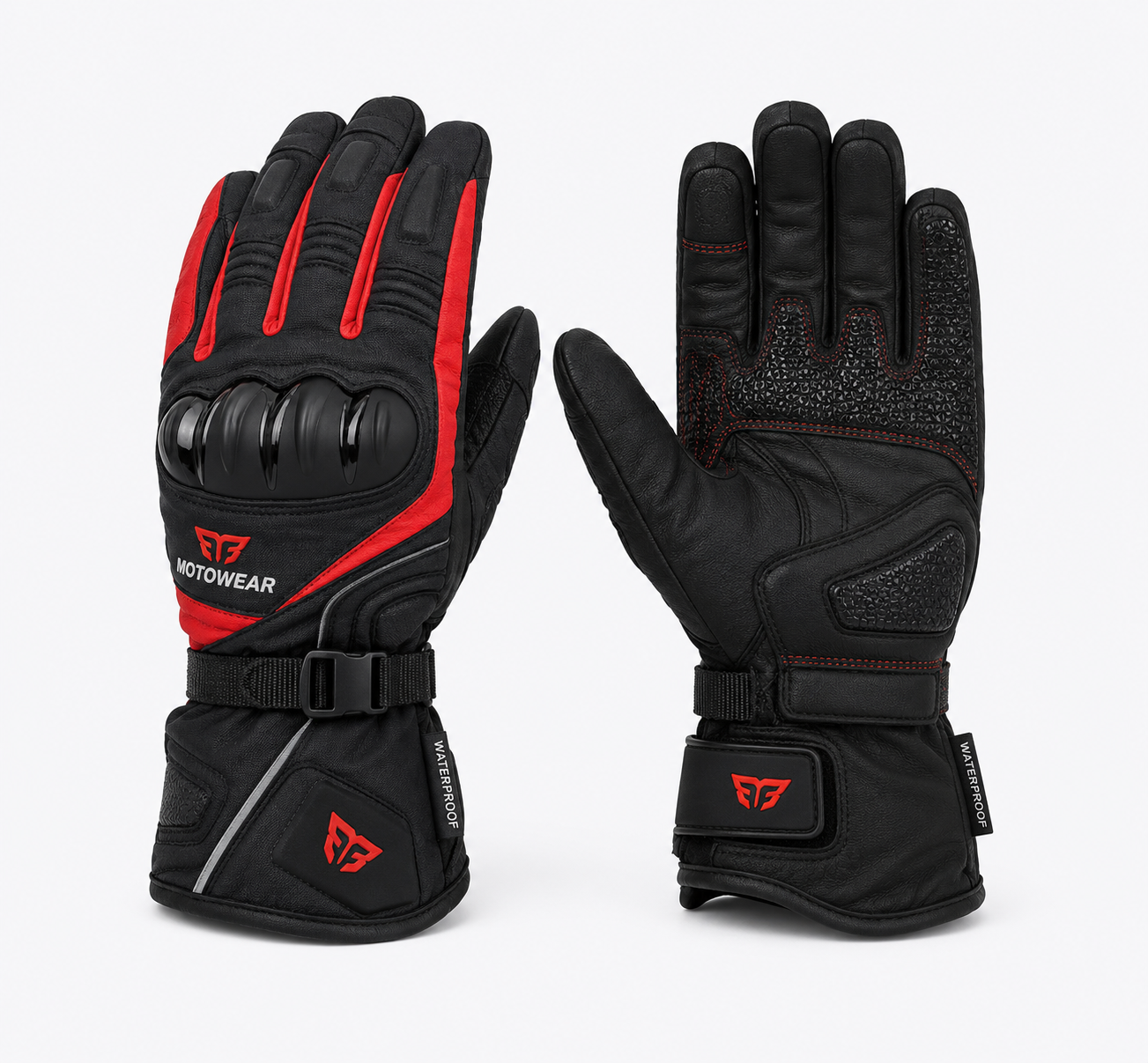 Motowear Voyage Gloves - Waterproof - Red - M