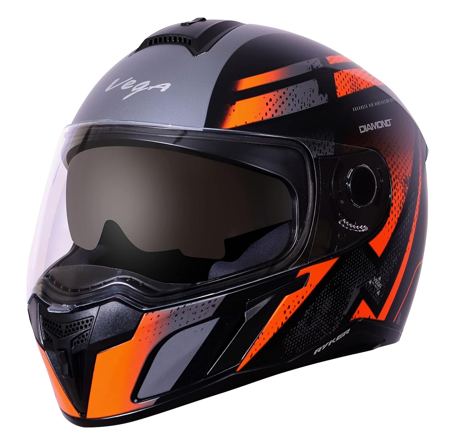 Vega Ryker DX DV - Dull Black/Orange - M