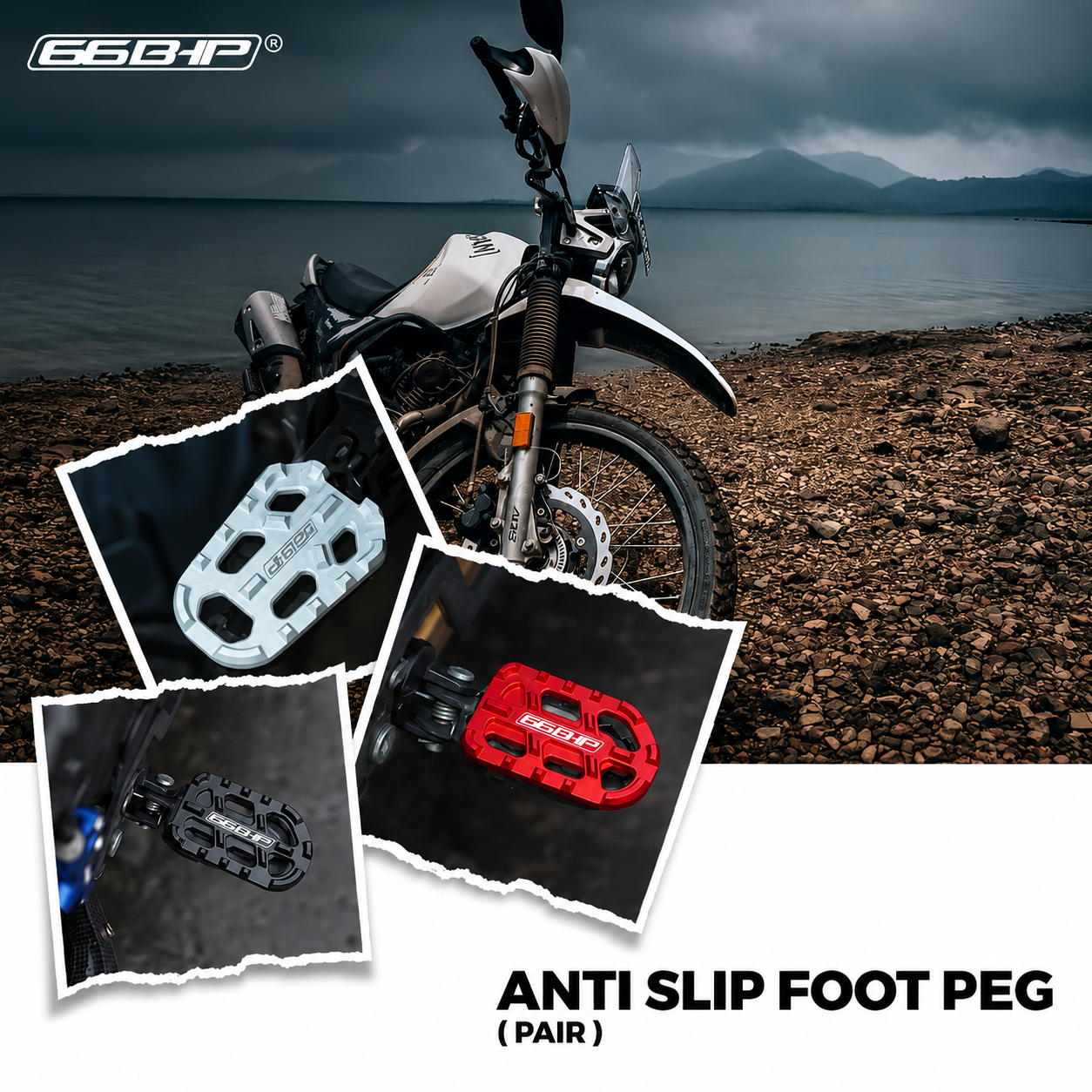 66BHP - Anti Slip Footpegs