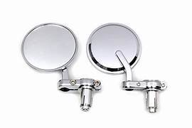 Benz Round Bar end mirror - Chrome