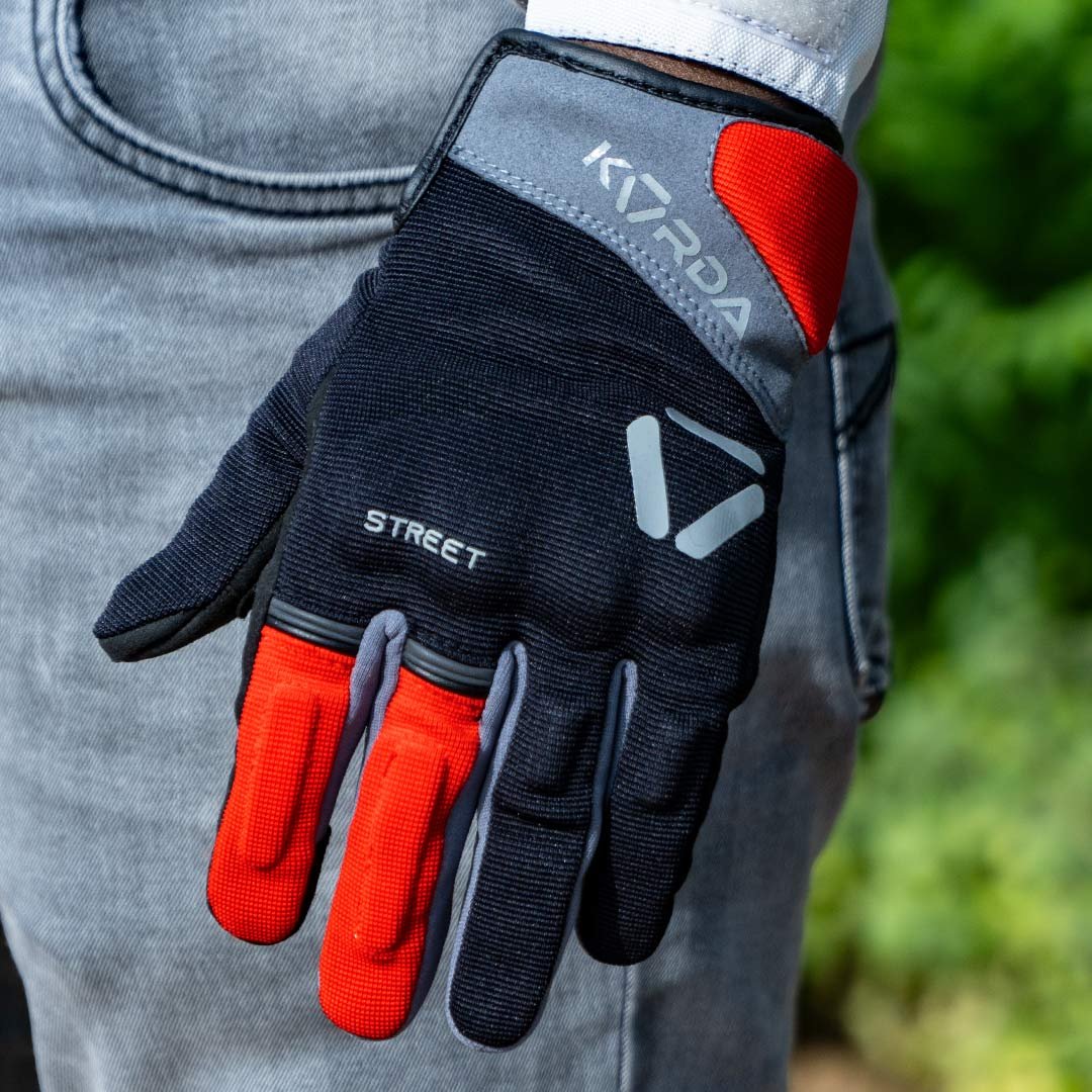 Korda - STREET GLOVES - Silver/RED - S