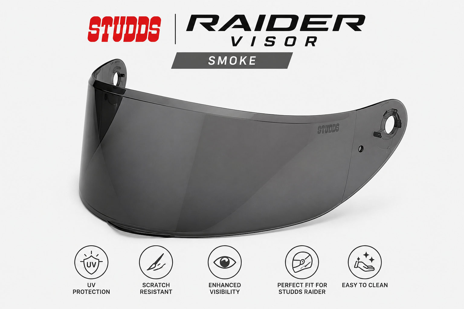 Studds Raider Visor - Smoke