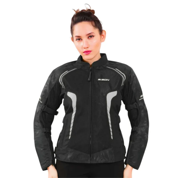 PHOENIX WOMEN'S RIDING JACKET- HI-VIZ GREY - Bison Progear