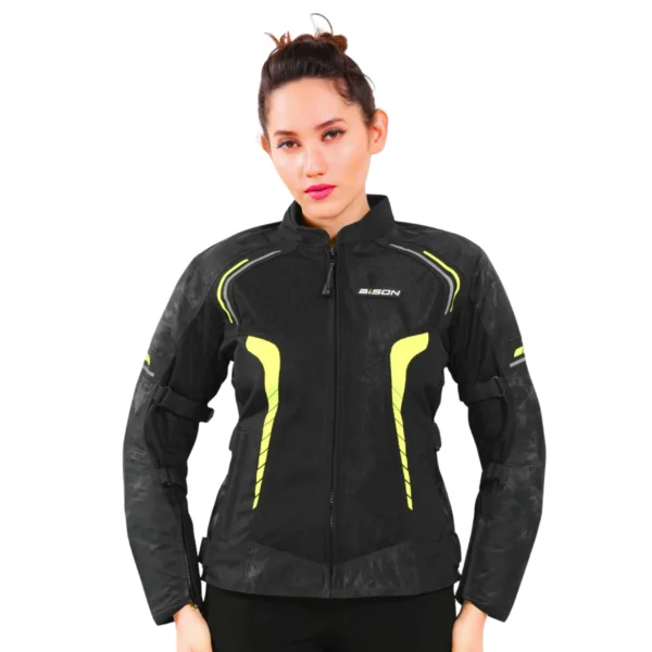 PHOENIX WOMEN'S RIDING JACKET- HI-VIZ NEON - Bison Progear