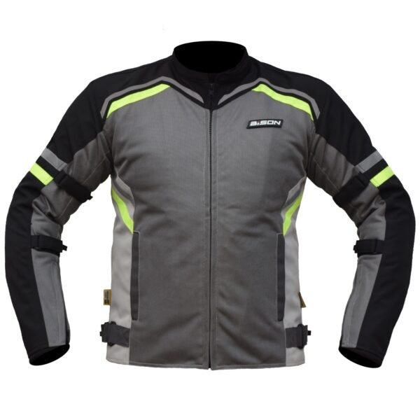 RAPTOR V.2 - BLACK GREY HI-VIZ GREEN JACKET - Bison Progear