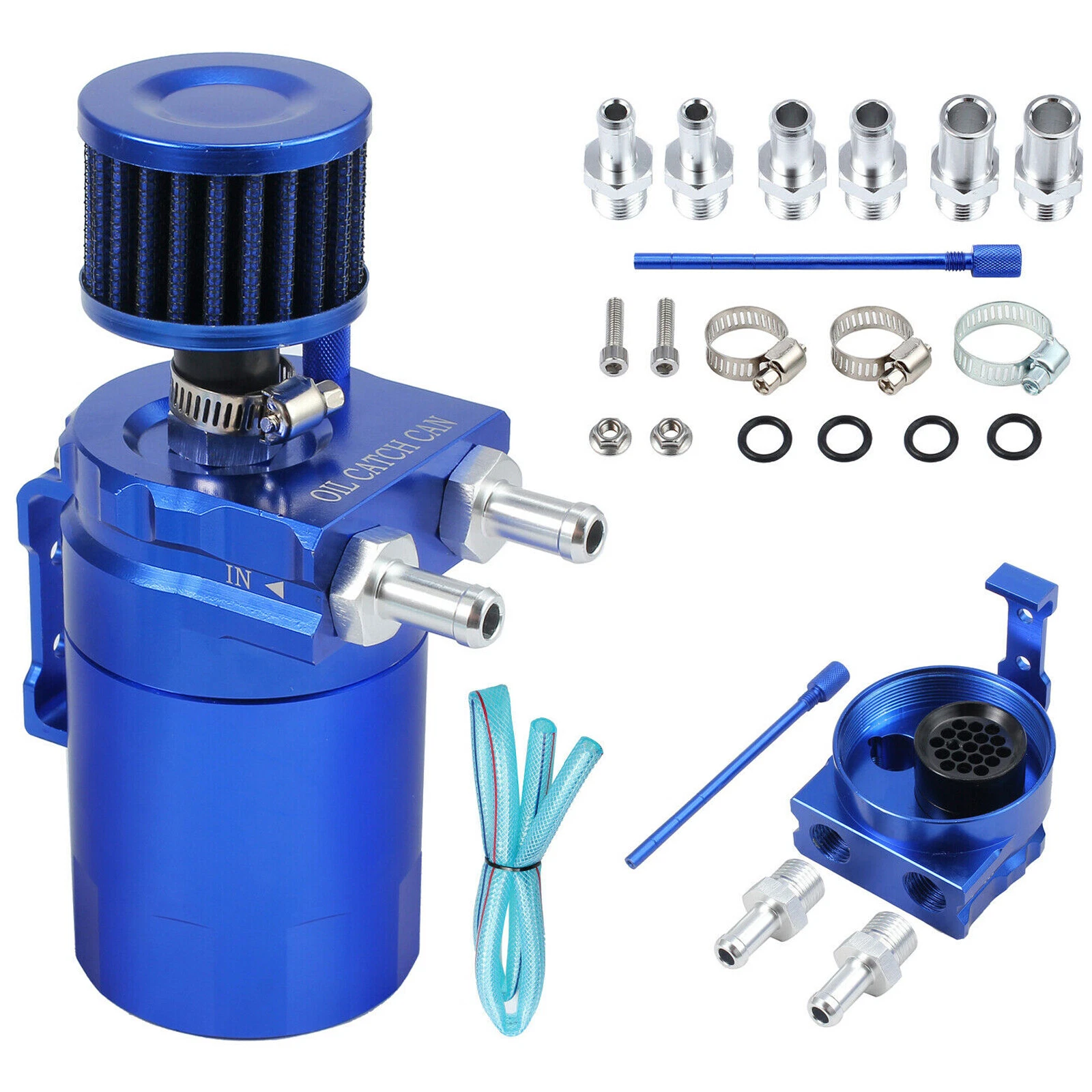 Metal oil Reservoir Can blue